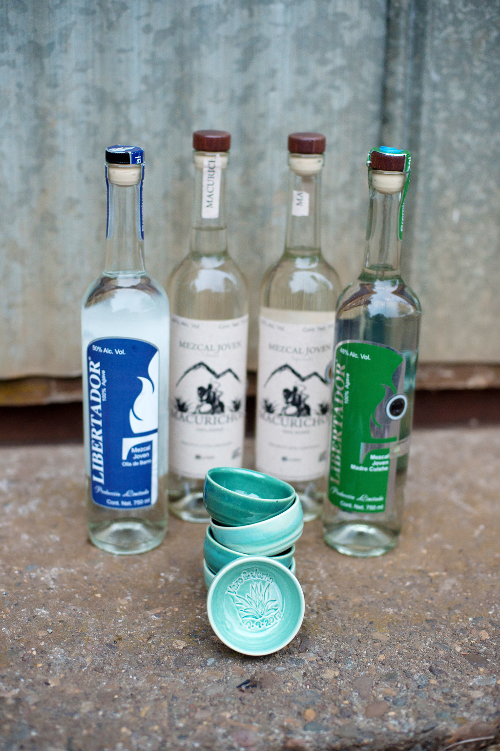 mezcal and traditional mezcal cups for wedding guest favors