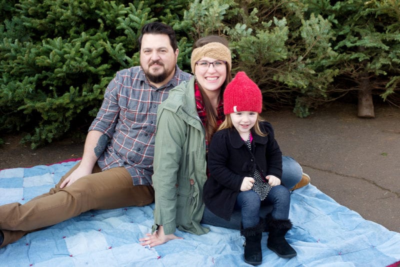 Holiday Family Photos in a Christmas Tree Lot in Sellwood Portland