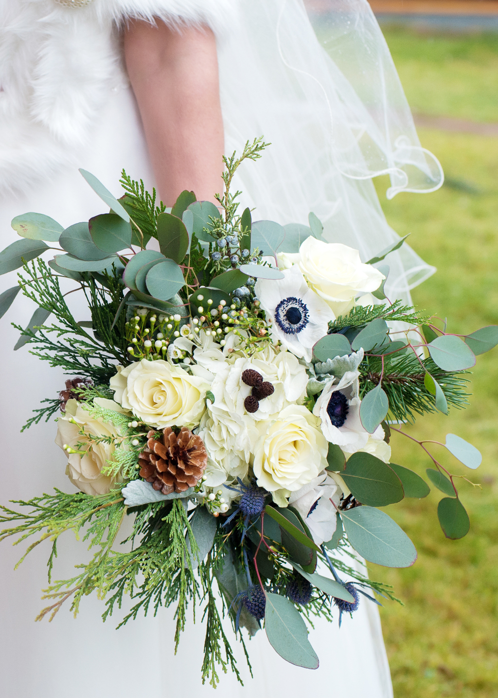 an ivory and green bouquet