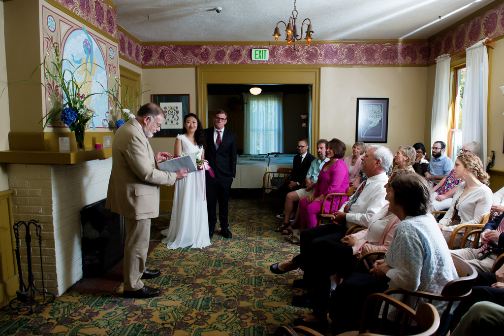 a wedding ceremony at cornelius pass roadhouse