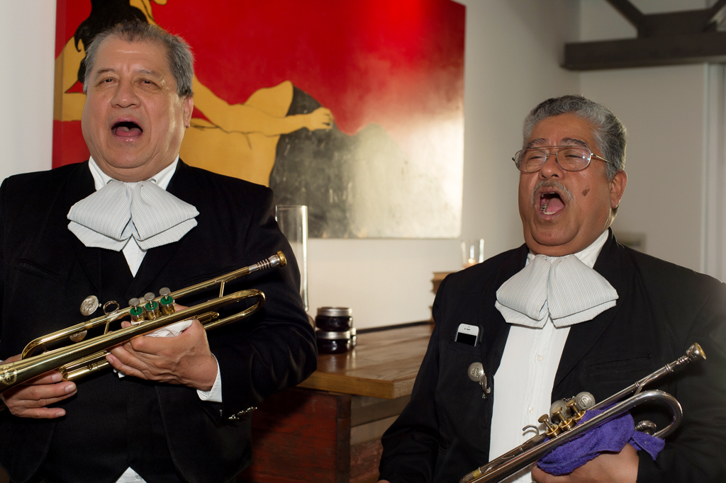 mariachi band performs at wedding reception at irving street kitchen