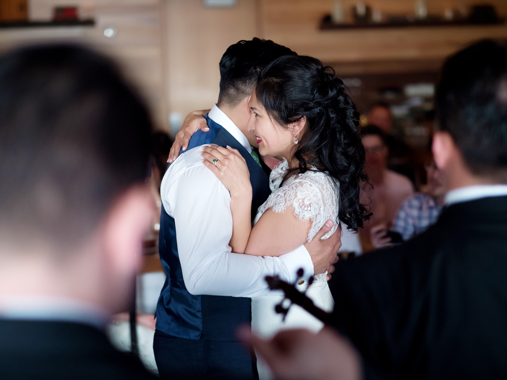 bride and groom first dance at irving street kitchen