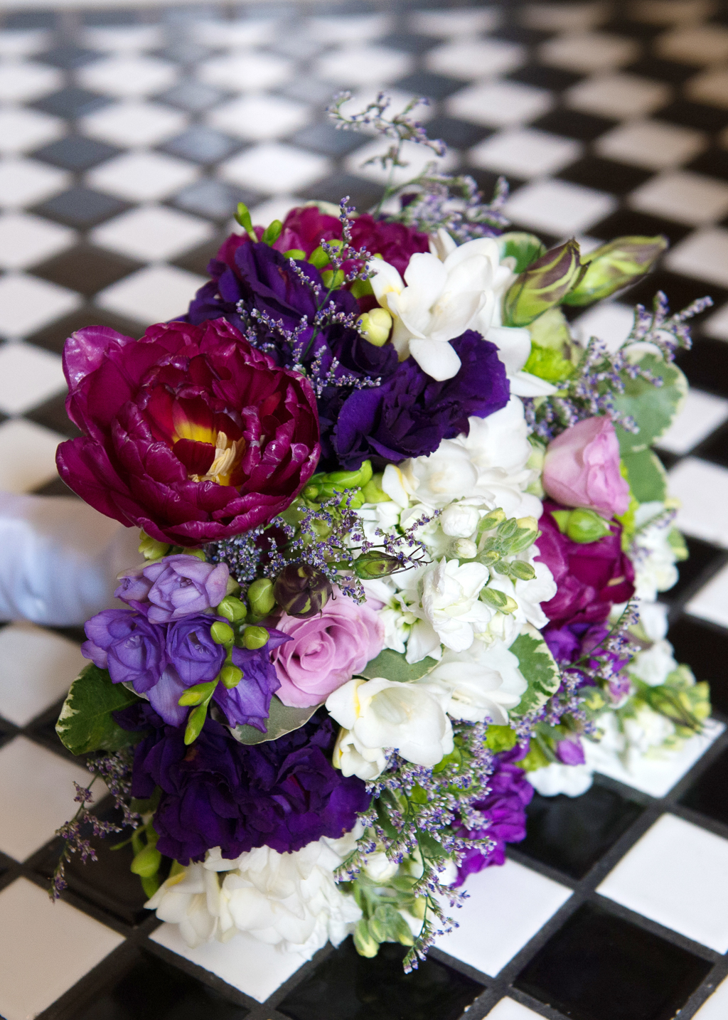 purple and maroon bouquet